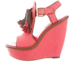 Louis Vuitton Destination Tassel Wedges Shoes Size 37 7